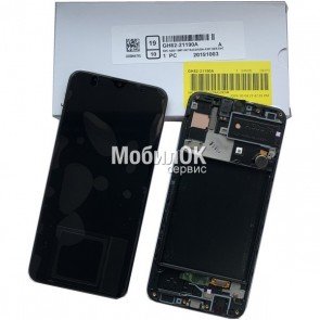 Дисплей для Samsung A307F Galaxy A30s черный, с рамкой, оригинал (GH82-21190A)