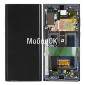 Дисплей для Samsung N975F Galaxy Note 10 Plus Black в сборе с рамкой, оригинал (GH82-20838A)