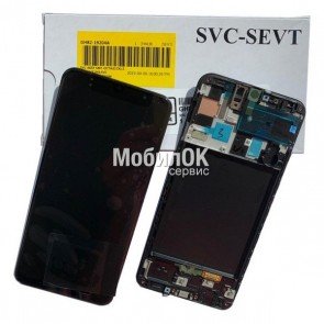 Дисплей для Samsung A505F Galaxy A50/A507F черный, с рамкой, оригинал (GH82-19204A)