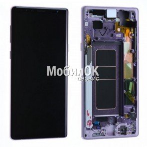 Дисплей для Samsung N960F Galaxy Note 9 Lavender Purple в сборе с рамкой, оригинал (GH97-22269E)