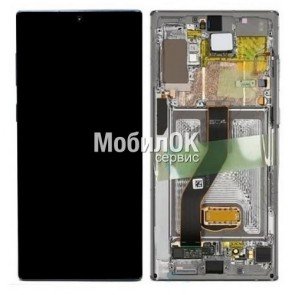 Дисплей для Samsung N970F Galaxy Note 10 Silver в сборе с рамкой, оригинал (GH82-20818C)
