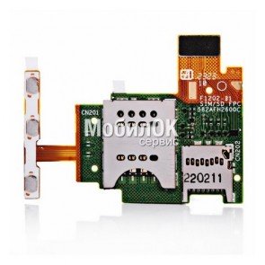Коннектор SIM-карты для Sony ST26i Xperia J коннектор карты памяти, со шлейфом и боковых кнопок