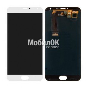 Дисплей для Meizu MX5 белый, с тачскрином (разборка)