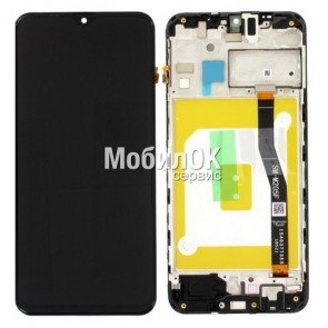 Дисплей для Samsung M205F Galaxy M20 черный, с рамкой, оригинал (GH82-18682A)
