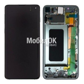 Дисплей для Samsung G970F Galaxy S10e Green в сборе с рамкой, оригинал (GH82-18852E)