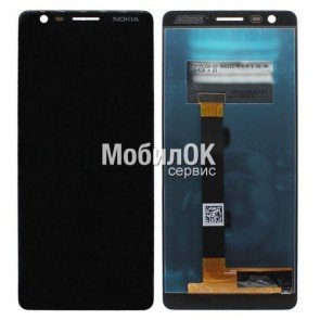 Дисплей для Nokia 3.1 Dual Sim черный (TA-1057/TA-1063), с тачскрином
