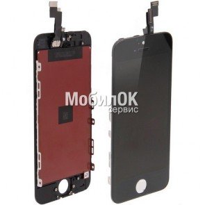 Дисплей для Apple iPhone 5S черный, с тачскрином