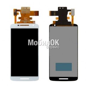 Дисплей для Motorola XT1561 Moto X Play/XT1562/XT1563 белый, с тачскрином
