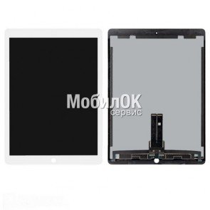 Дисплей для Apple iPad Pro 12.9 (2017) белый, с тачскрином и шлейфами (A1670/A1671/A1821)
