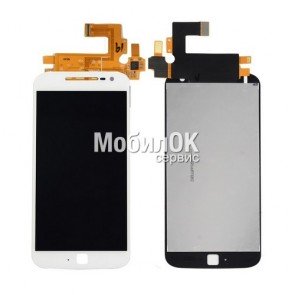 Дисплей для Motorola XT1640/XT1641/XT1642/XT1644 Moto G4 Plus белый, с тачскрином