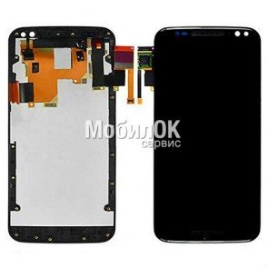 Дисплей для Motorola XT1570 Moto X Style/XT1572/XT1575 черный, с тачскрином и рамкой