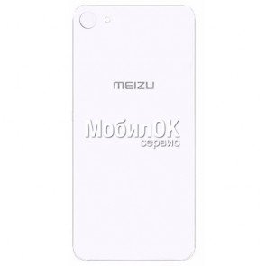 Задняя крышка для Meizu U10 белая, со стеклом камеры