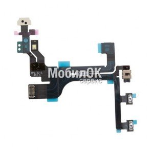 Шлейф для Apple iPhone 5C кнопки включения, боковых клавиш, с микрофоном