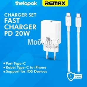 С.з.у. Remax Prime II Series Fast Charger, Type-C, 20W с кабелем Type-C to Lightning (RP-U5) белое