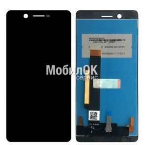 Дисплей для Nokia 7 Dual Sim черный, с тачскрином
