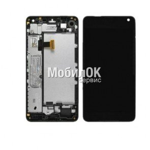 Дисплей для Microsoft (Nokia) 650 Lumia Dual Sim черный, с тачскрином и рамкой