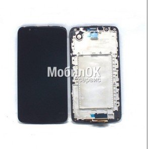 Дисплей для LG K10 K420N/K10 K430DS/K10 K430DSF черный, с тачскрином и рамкой