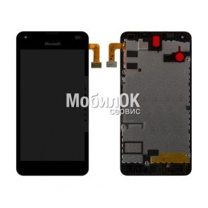 Дисплей для Microsoft (Nokia) 550 Lumia черный, с тачскрином и рамкой