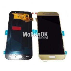 Дисплей для Samsung A520F Galaxy A5 (2017) золотой, оригинал (GH97-19733B)
