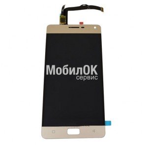 Дисплей для Lenovo Vibe P1 золотистый, с тачскрином и рамкой