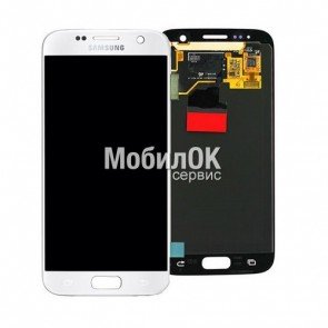 Дисплей для Samsung G930F Galaxy S7 белый, оригинал (GH97-18523D)