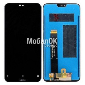 Дисплей для Nokia 6.1 Plus/Nokia X6 (2018) черный, с тачскрином (TA-1103)