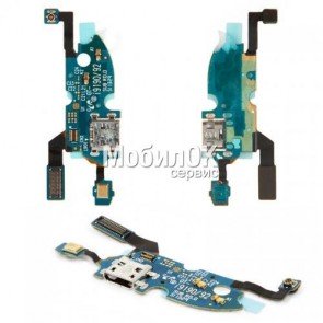 Шлейф для Samsung I9190/I9192/I9195 Galaxy S4 mini коннектора зарядки, микрофона, с компонентами