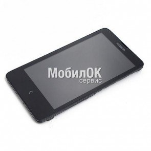 Дисплей для Nokia X Dual Sim черный, с рамкой