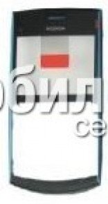 Передняя панель для Nokia X2-01 черная с голубым, оригинал (0258009)