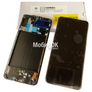 Дисплей для Samsung A705F Galaxy A70 черный, с рамкой, оригинал (GH82-19747A/GH82-19787A)