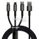 USB кабель Baseus Tungsten Gold 3-in-1 Fast Charging Type-C/Lightning/Micro USB 3.5A 1.5м CAMLTWJ-01