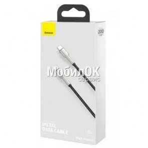 USB кабель Baseus Cafule Metal Type-C to Type-C 100W 1м (CATJK-C01) черный, без упаковки