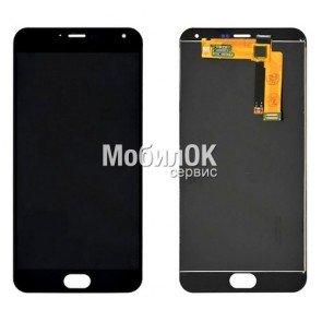 Дисплей для Meizu M2 Note черный, с тачскрином
