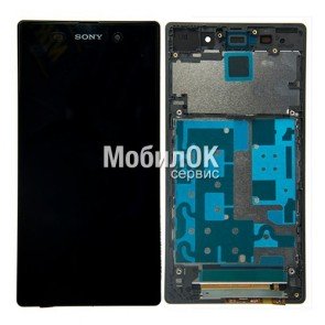 Дисплей для Sony C6902 L39h Xperia Z1/C6903 Xperia Z1/C6906 Xperia Z1 черный, с тачскрином и рамкой