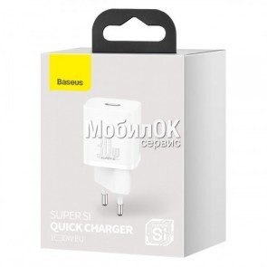 С.з.у. Baseus Super Si Quick Charger, Type-C, 30W (CCSUP-J02) белое