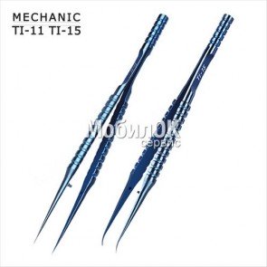 Пинцет из титанового сплава Mechanic TI-15 с загнутым носиком