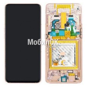 Дисплей для Samsung A805F Galaxy A80 золотой, с рамкой, оригинал (GH82-20348C)