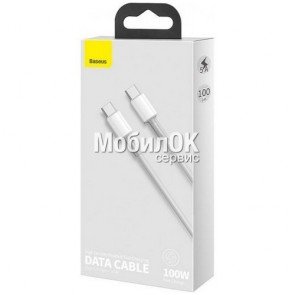 USB кабель Baseus High Density Braided Charging Type-C to Type-C 100W 1м (CATGD-02) белый