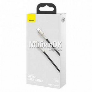 USB кабель Baseus Cafule Metal Type-C to Type-C 100W 2м (CATJK-D01) черный