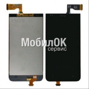 Дисплей для HTC Desire 300 черный, с тачскрином