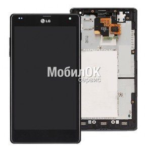 Дисплей для LG E970/E971/E973/E976 Optimus G/E977 Optimus G/LS970 черный, с тачскрином и рамкой