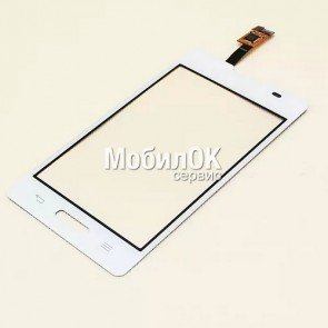 Сенсорный экран для LG E440 Optimus L4 белый