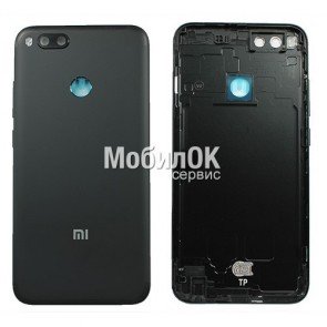 Задняя крышка для Xiaomi Mi A1/Mi 5x черная, со стеклом камеры