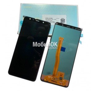 Дисплей для Samsung A750F Galaxy A7 (2018) черный, оригинал, разборка (GH96-12078A)