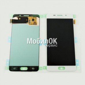Дисплей для Samsung A510F Galaxy A5 (2016) белый, оригинал (GH97-18250A)