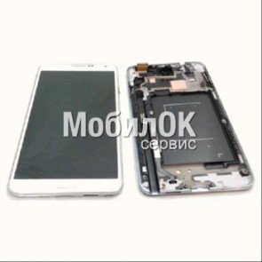 Дисплей для Samsung N9005 Note 3 белый, полная сборка оригинал (GH97-15209B/GH97-15107B)