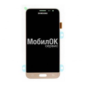 Дисплей для Samsung J320F Galaxy J3 (2016) золотой, оригинал (GH97-18414B)