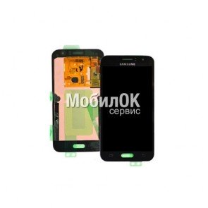 Дисплей для Samsung J120F Galaxy J1 (2016) черный, в сборе с тачскрином, оригинал (GH97-18224C)