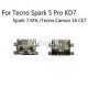 Коннектор зарядки для Tecno Spark 3 Pro/Spark 4/Spark 5/5 Pro/Spark 6/Spark 7/Go (2022)/POP 2F/POP 4