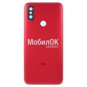 Задняя крышка для Xiaomi Mi A2/Mi 6x красная, со стеклом камеры